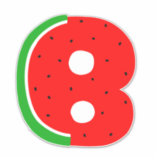 Alphabet Sticker, Letter B Sticker, Watermelon