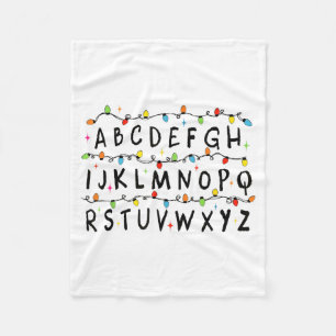 Alphabet Stranger Christmas 2025 Lights Boys Girls Fleece Blanket