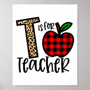 Alphabet T Is For Teacher Love Apple Poster