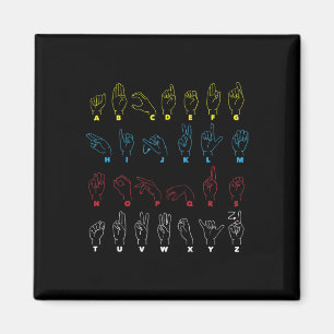 Alphabet Teacher American Sing Language Asl Chart  Magnet