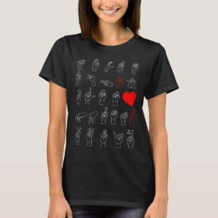Alphabet Teacher American Sing Language Asl Chart  T-Shirt