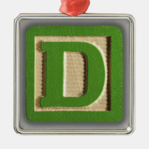 Alphabet Toy Block D Metal Tree Decoration