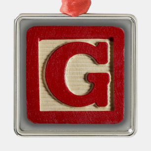 Alphabet Toy Block G Metal Tree Decoration