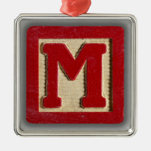 Alphabet Toy Block M Metal Tree Decoration