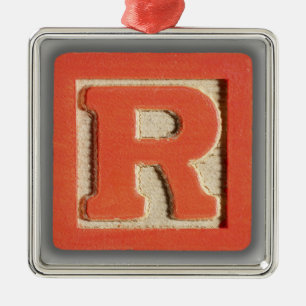 Alphabet Toy Block R Metal Tree Decoration