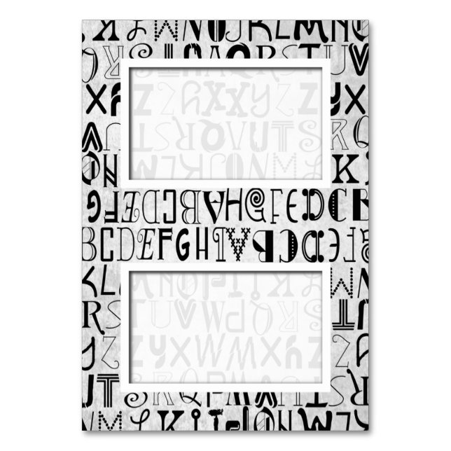 Alphabet Typography Tented Name Place Cards (Front)