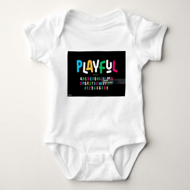 Alphabet uniqe design Baby Jersey Bodysuit (Front)