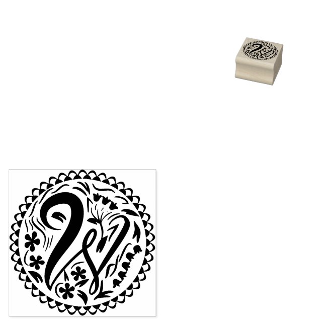 Alphabet W Rubber Stamp (Stamped)