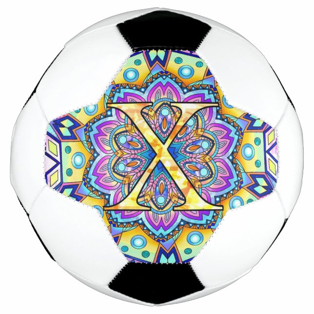 Alphabet X mandala Soccer Ball (Front)