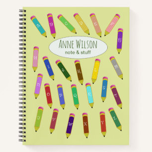 Alphabetic Colourful Educated Pencils Notebook