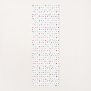 Alphabetic (white) yoga mat