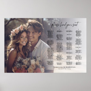Alphabetical elegant photo wedding seating chart