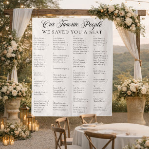 Alphabetical Fabric Wedding Seating Chart Banner Tapestry
