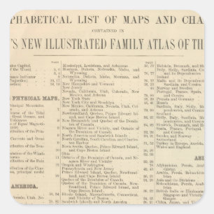 Alphabetical List of Maps and Charts Square Sticker