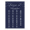 Alphabetical Navy Blue Wedding Seating Chart