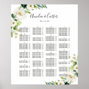 ALPHABETICAL ORDER Floral Wedding Seating Chart