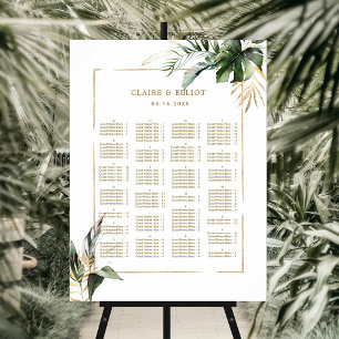 ALPHABETICAL ORDER Tropical Wedding Seating Chart