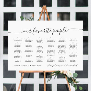 Alphabetical Our Favourite People Seating Chart