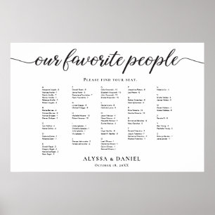Alphabetical Our Favourite People Wedding Poster