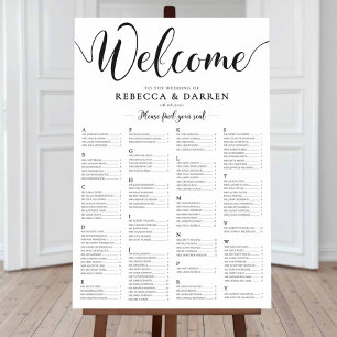Alphabetical Seating Chart Wedding Table Plan