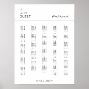 Alphabetical Wedding Seating Chart
