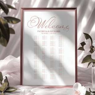 Alphabetical Wedding Seating Chart Elegant Script