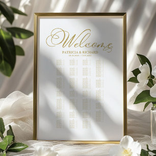 Alphabetical Wedding Seating Chart Gold Foil