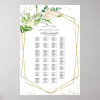 Alphabetical Wedding Seating Chart Greenery