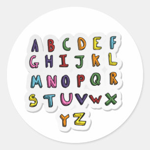 Alphabets  classic round sticker