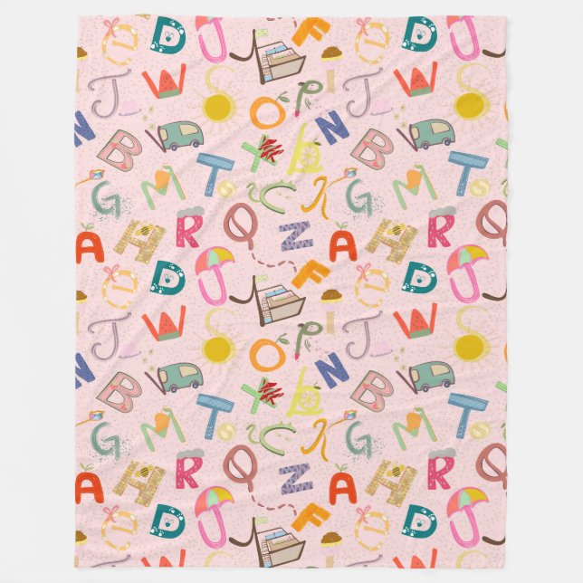 Alphabets fleece blanket (Front)