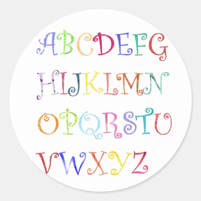 Alphabets in colour stickers (Front)