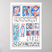 Alphabets of Art Nouveau Style, Mucha