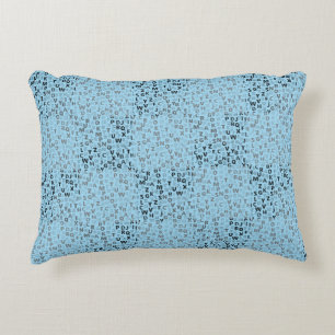 Alphabets Pattern 01 BW.w Lblue BG Decorative Cushion