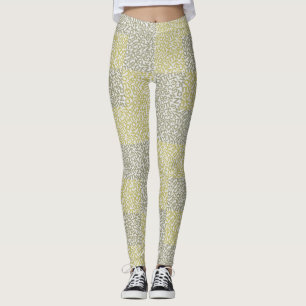 Alphabets Pattern 02 YW 2Tonesx4.bw Offwhite BG Leggings
