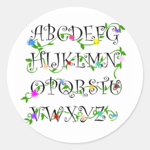 Alphabets with flowers stickers