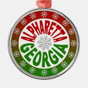 Alpharetta Georgia red green ornament