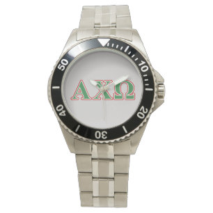 Alphi Chi Omega Green and Red Letters Watch