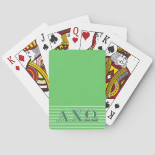 Alphi Chi Omega Green Letters Playing Cards