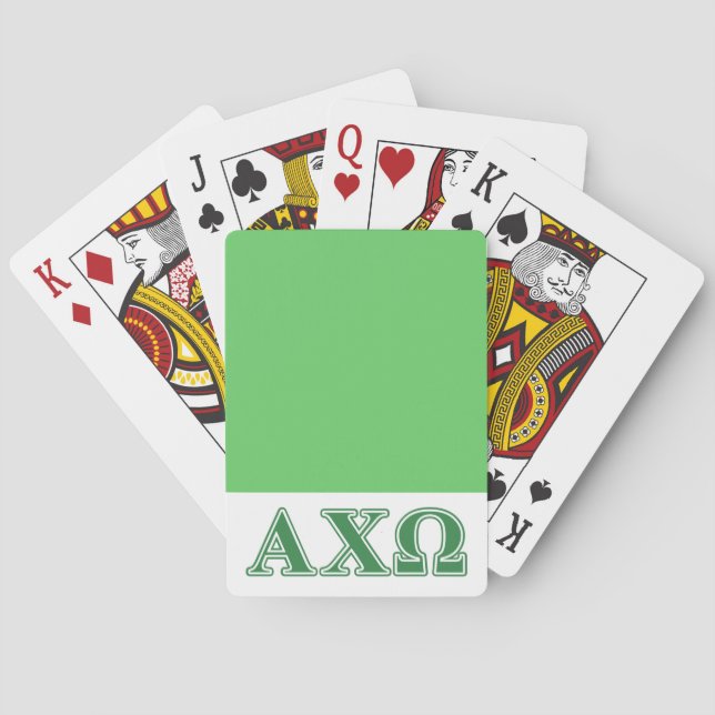 Alphi Chi Omega Green Letters Playing Cards (Back)