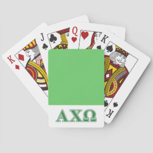 Alphi Chi Omega Green Letters Playing Cards