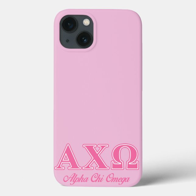 Alphi Chi Omega Pink Letters Case-Mate iPhone Case (Back)