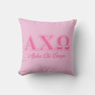 Alphi Chi Omega Pink Letters Cushion