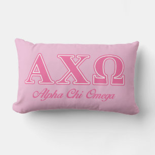 Alphi Chi Omega Pink Letters Lumbar Cushion