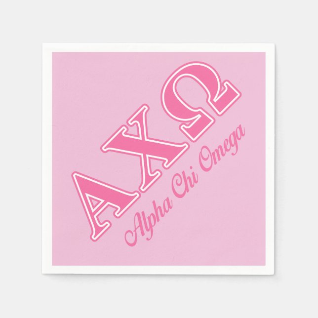 Alphi Chi Omega Pink Letters Napkin (Front)