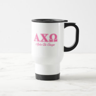 Alphi Chi Omega Pink Letters Travel Mug
