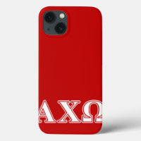 Alphi Chi Omega White and Red Letters