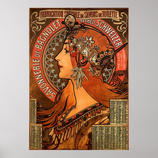 Alphons Mucha Zodiac Poster (Front)