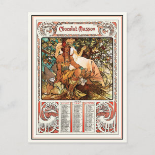 Alphonse (Alfons) Mucha Postcard:  Manhood Postcard