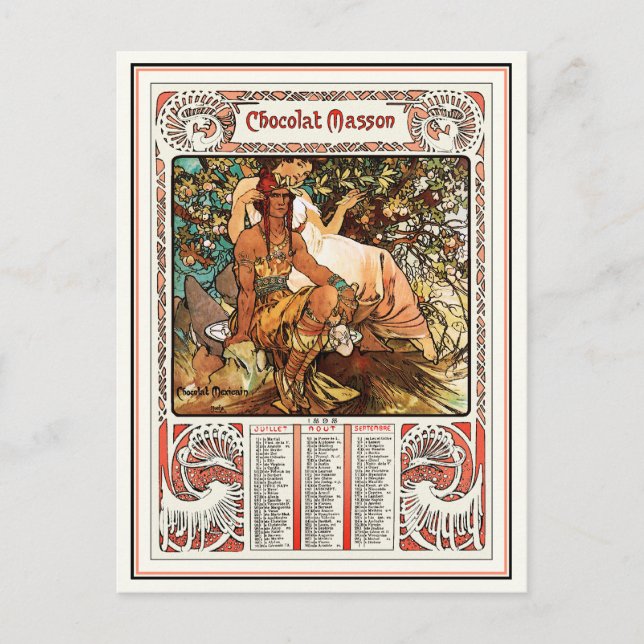 Alphonse (Alfons) Mucha Postcard:  Manhood Postcard (Front)