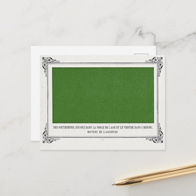 Alphonse Allais, April Fools, Green, Abstract Art Postcard (Front/Back In Situ)